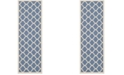 Safavieh Courtyard Blue and Beige 2'3" x 12' Sisal Weave Runner Outdoor Area Rug